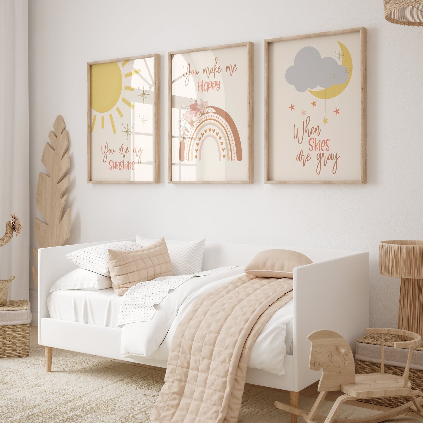 Girls Nursery Boho Neutral Wall Decor
