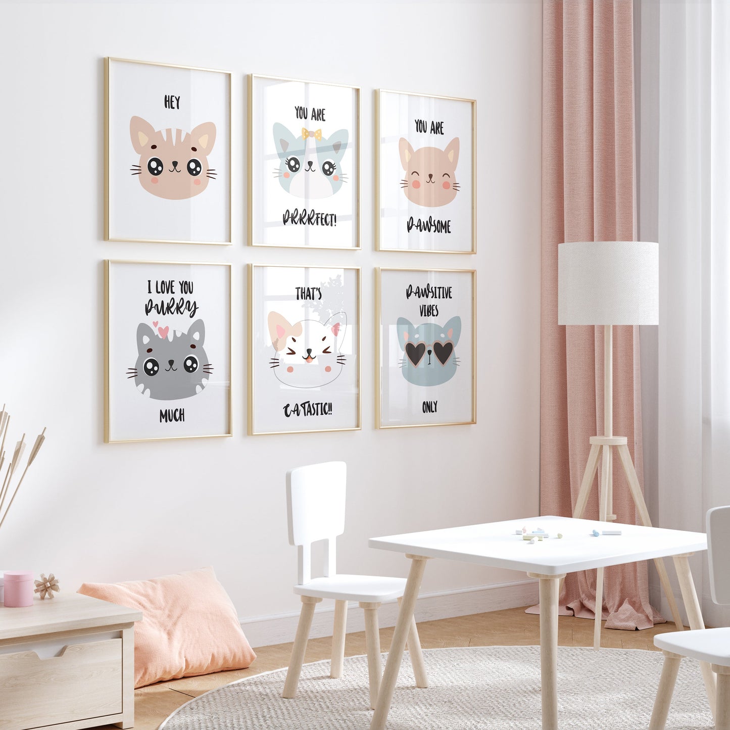 Kids Motivational Cat Wall Art