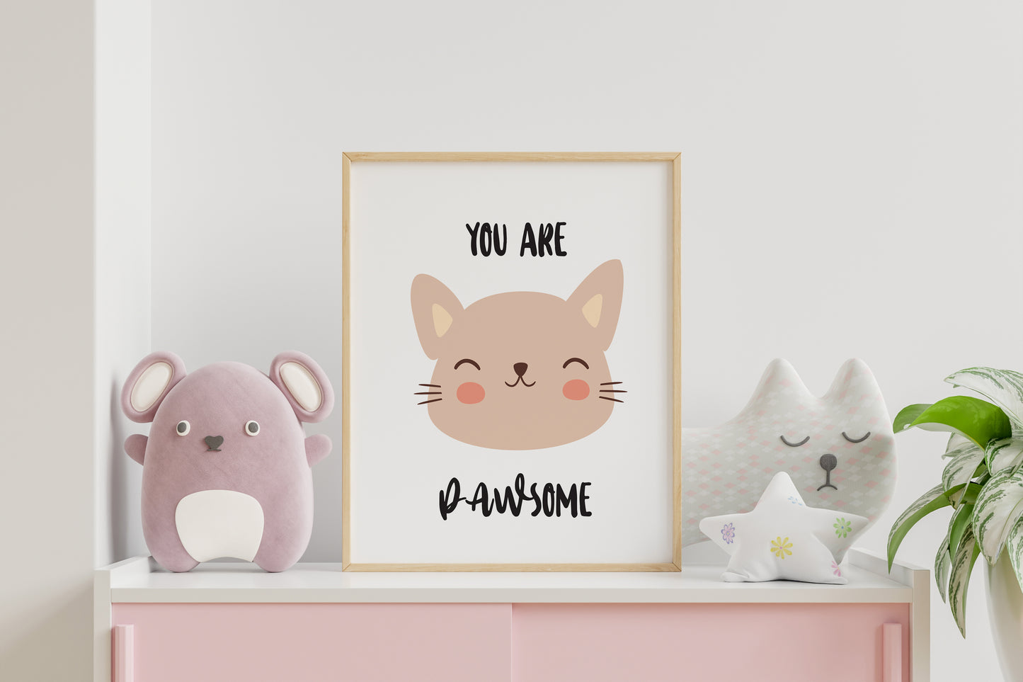 Cat Wall Art Minimalism,Kids Motivational Wall Art,Nursery Cat Lovers,Kitten Posters,Neutral Colors,kitten wall decor,kitten nursery theme