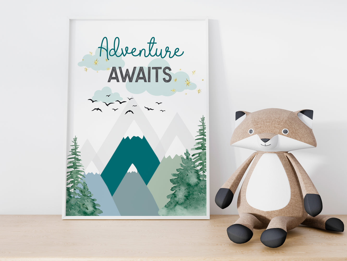 Forest Nursery Decor,Mountain Nursery Print,Adventure Awaits Sign,Forest Animals,Forest Print,Explore Little One,Dream Big Sign, Kids Room