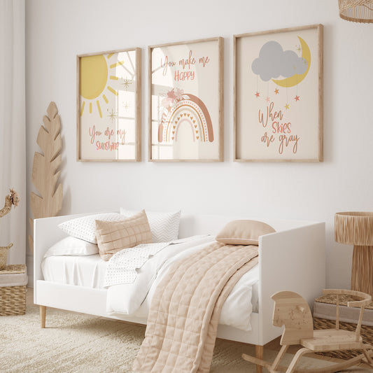 Girls Nursery Boho Neutral Wall Decor