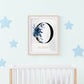Personalized Baby Name,Custom Printable Monogram wall decor,Inital Wall Art,baby room wall decor,blue floral print,letter monogram with name
